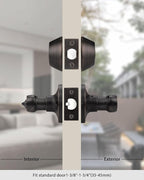 Gobrico Oil Rubbed Bronze Keyed-Alike Door Levers and Single Cylinder Deadbolts Combination Locksets, 2 Pack Front/Entry Handleset with Same Key, Reversible Wave Handles for Exterior Doors