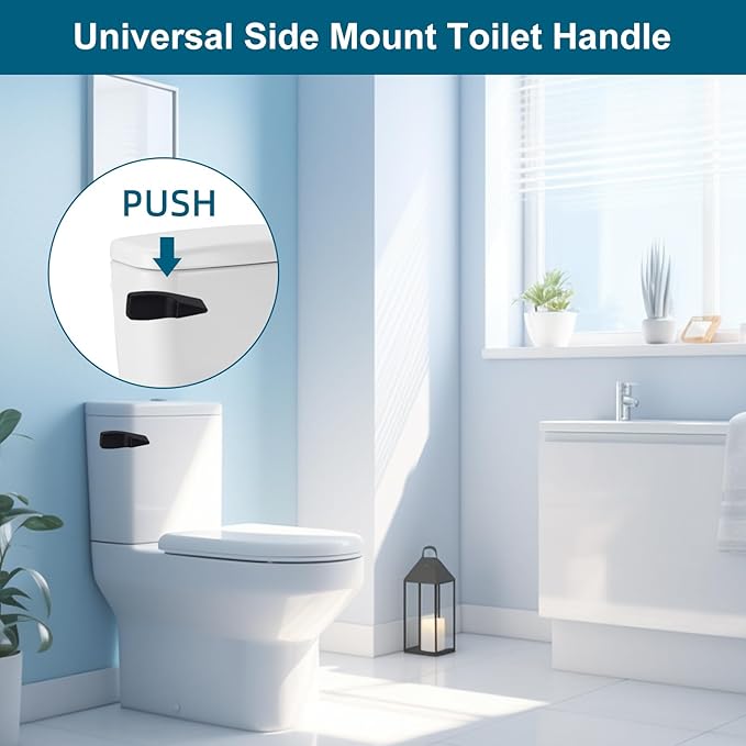 Universal Side Mount Metal Toilet Handle Replacement Kit Compatible with American Standard/Mansfield/Gerber/TOTO/Kohler Toilet, Toilet Tank Flusher Lever with Flapper Chain, Oil-Rubbed Bronze