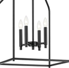 Kichler Madden 25.5" 4 Light Pendant in Black, Soft Modern Fixture, for an Entryway, Breakfast Nook, Laundry Room, (25.5" x 16"), 52722BK