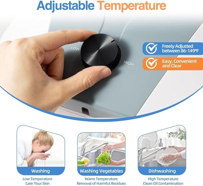 1500W 10L 110V US Plug Compact Size Instant Electric Tank Home Hot Water Heater Kitchens Hair Salons IPX4 Mini Instant Tankless Shower for Kitchen Bathroom 3 GallonNQY2 (10L)