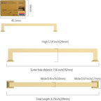 10 Pack 7.5"(192mm) Brushed Gold Cabinet Pulls Kitchen Cabinet Handles Gold Drawer Pulls Cupboard Hardware for Cabinets