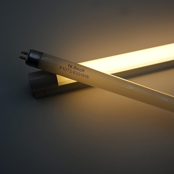 16 Inches F10T5 Replacement Bulb Compatible Jasco T5 10 Watt Warm White 3000K F10T5/830 Fluorescent Tube for Counter and Cabinet Fixture 4 Count