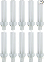 Sunlite PLD18/SP35K/10PK 3500K Neutral White Fluorescent 18W PLD Double U-Shaped Twin Tube CFL Bulbs with 2-Pin G24D-2 Base (10 Pack)