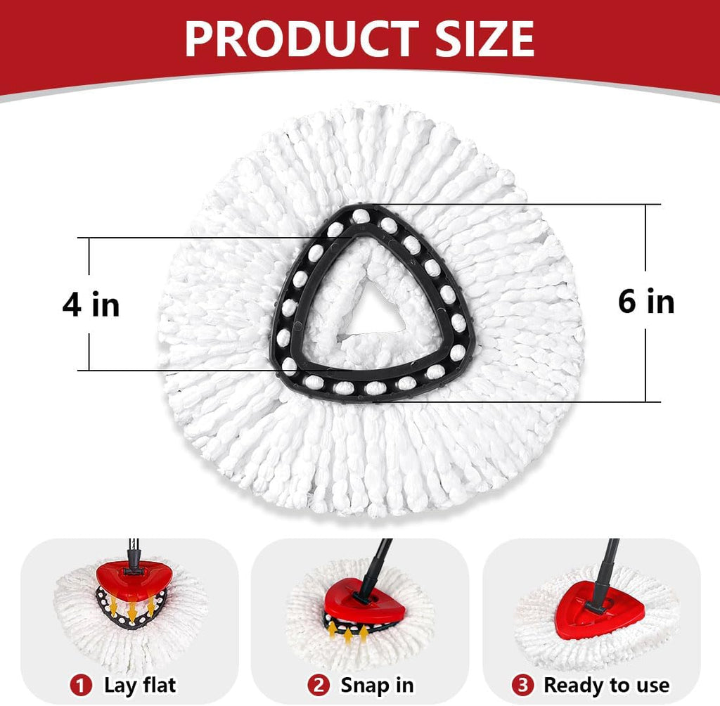 20 Pack Mop Heads Replacements for O-Cedar EasyWring Spin System, Microfiber Spin Head Mop Refills Bulk, Deep Clean, Machine Washable Mop Replacement Heads for Home and Commercial