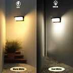 Modern Outdoor Wall Lights for House LED, 18W Porch Light Fixture 3000K 4000K 6500K 3 White Changeable,Waterproof IP65 Exterior Lighting for Garage,Front Door