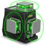 JEPPO Laser Level 360 Self Leveling,3x360° Cross Line Green Laser Level，3D Lazer Level for construction and picture hanging,APP Remote Control,with 5000mAh Rechargeable Battery,Magnetic Rotating Stand