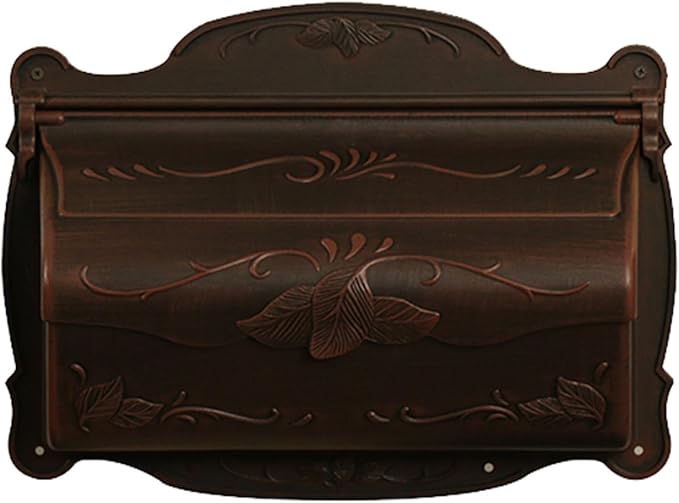 Special Lite Floral Horizontal Wall Mount Mailbox - Copper Aluminum Mailbox for Wall Mount - SHF-1001-CP