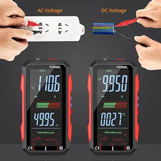 2026 USB Rechargeable Digital Multimeter, 6000 Counts Large Color Screen & Backlight, FS899L Smart multimeter Automatic Tester for Home Automotive Industrial Applications Electrical Issues