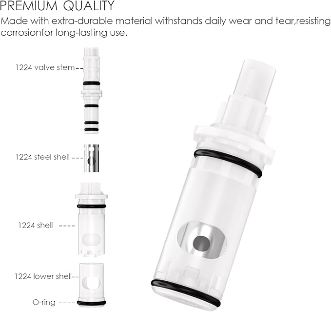 1224 Faucet Cartridge Replacement Compatible with Moen Two Handle Faucets Replacement Kit For Most Double Handle Moen Faucets and Tub/Showers Repair Kit,4 Pack