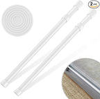 2 Pack Window Security Bars 15.7"-27.5" Adjustable Sliding Glass Door Lock Bars Window Stopper Safety Stick Lock Bars with Rubber Tips for Home, 2.2 cm in Diameter