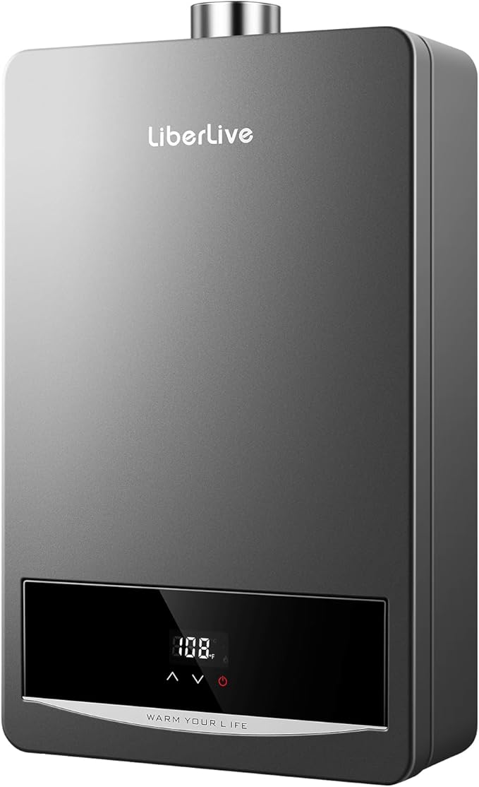 Propane Gas Tankless Water Heater, Indoor Max 4.2 GPM, 102,000 BTU On Demand Instant Hot Water Heater Propane Gas with LED Temperature Control Panel, 1/2" NPT Connector Size, CSA Certified, Gray