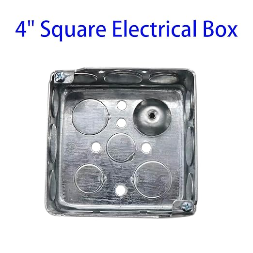 12 Pack 4" Square Electrical Box, 1-1/2'' Deep Metal Electrical Box, 21.0 Cu. in. Capacity, Electrical Junction Box, Galvanized