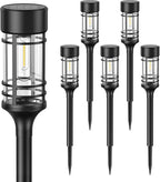 LETMY Solar Pathway Lights Outdoor, 6 Pack Solar Lights Outdoor Waterproof IP65, Bright Landscape Path Light Outdoo for Yard Walkway Lawn Drivewa Garden Decor, 3000K