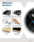 7-1/4-Inch 56-Tooth Circular Saw Blade, 5/8-Inch Arbor, Aluminum, Non-Ferrous Metal Cutting Blade, Carbide Tip, Thin Kerf, for Medium Aluminum, Plastic, Composite