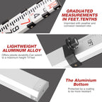 14 foot Aluminum Grade Rod - 10ths, 3 Sections Dual Sided Telescoping Leveling Rod with Bubble Level Convenient Aluminum Staff for Precise Measurement (4 M/14 FOOT 10 TH)