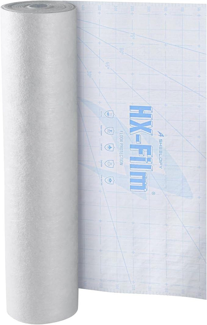 39" x200' Heavy-Duty Floor Protection | Construction Grade Carpet Protector | Drop Cloth Plastic Film for Hardwood Floors | Waterproof Painters Covering with No Residue(Ice Blue)