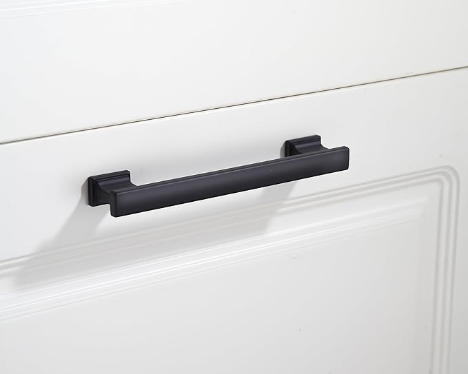 10 Pack 6 Inch Length|5 Inch(128mm) Hole Center Matte Black Kitchen Cabinet Handles, Cabinet Pulls Kitchen Cabinet Hardware, Cupboard Pulls, Drawer Handles