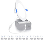 Ensenior 12 Pack 4 Inch LED Recessed Ceiling Light, Dimmable, 5000K Daylight, 750LM 9W 120V, High Brightness Canless Wafer Downlight - ETL&FCC&IC