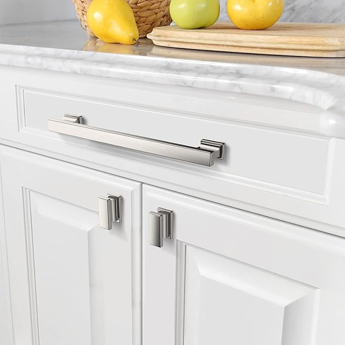 Asidrama 10 Pack 7.5 Inch(192mm) Brushed Satin Nickel Kitchen Cabinet Handles, Cabinet Pulls Kitchen Cabinet Hardware for Cupboard Drawer Pulls