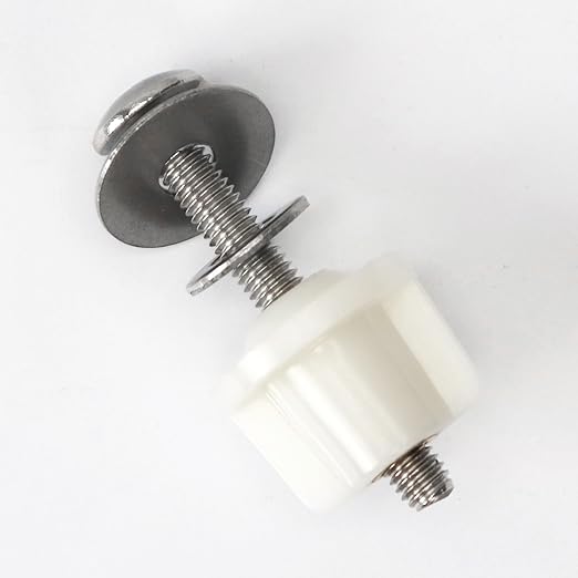 2Pcs Universal Toilet Tank Bolts Nuts, Heavy Duty Toilet Seat Screw Bolt Set, Premium Stainless Steel Hardware with Rubber Washers, Extra Long Nuts Easy Installation (MFL06)