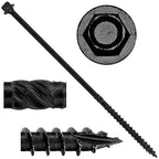 #14 X 7 Heavy Duty Black Timber/Log/Landscaping Wood Screws - Exterior Coated Heavy Duty Screws - ~50 Screw Count - Heavy Duty Black Log Wood Screws