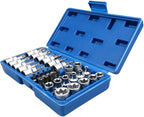 Drive Male Female Torx Star Bit Socket E-Socket Set Handheld Tool - 34 Pcs, Star Socket Set For Hand Use Work On Cars, Trucks, Machinery, and Other Jobs With Storage Case, Blue