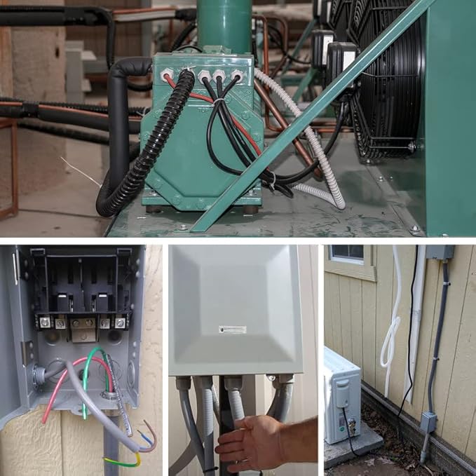 1/2 inch 100Ft Liquid-Tight Conduit Kit, Flexible Non Metallic Electrical Conduit, with 6 Straight and 5 Angle Fittings Included. 1/2" Dia