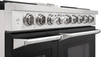 48 inch Pro-Style Natural Gas Range or Liquid Propane Gas Range with 6 Burners & 1 Griddle Cooktop, Double 4.6 cu. ft. and 2.2 cu. ft. Oven, in Stainless Steel - KOS-48RG03M (Black)