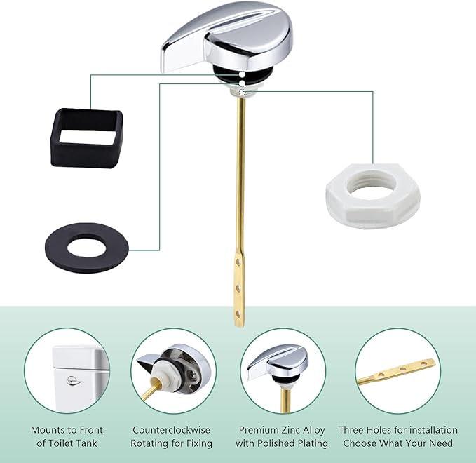 Toilet Flush Handle Replacement Side Mount Compatible with TOTO THU004 - CP Toilet Tank Flush, Replacement Kit Easy Install Toilet Repair
