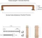 COTYKILEY 6 Pack 7 Inch(177mm) Antique Brass Kitchen Cabinet Handles and Pulls - Vintage Drawer Handles in Aged Gold Bronze Finish