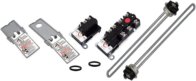 Zero EWH-02 Electric Water Heater Repair Kit with 4500W 240V Elements & TOD Thermostats, Upper/Lower, Fits Rheem, AO Smith, Richmond, Kenmore, GE