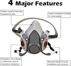Half & Full Face Respirator Mask with Filters, Gas Masks for Construction Work, Paint, Dust, Spray, Welding, Sanding