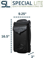 Special Lite Floral Vertical Wall Mount Mailbox - Black Cast Aluminum Mailbox for Wall Mount - SVF-1001-BLK