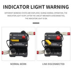 E9 200 Amp Circuit Breaker 12V - 48V DC with Manual Reset | UL Certified Waterproof IP67 | Surface Mount Switch Button with LED Indication 200A 3/8" Studs