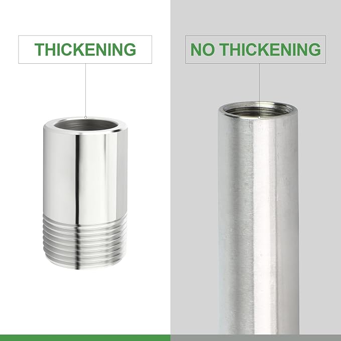 TAISHER 2PCS 304 Stainless Steel Pipe Fittings, 1" NPT Male Threaded, 2" Length Weld Nipple Cast Pipe