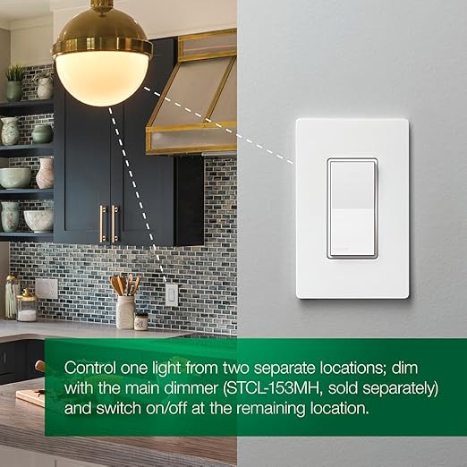 Lutron Sunnata On/Off Accessory Switch, only for use with Sunnata LED+ Dimmers, ST-AS-LA, Light Almond