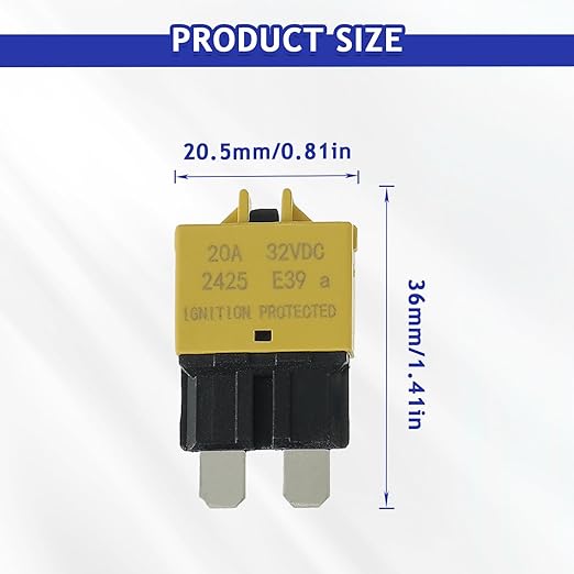BOJACK Automotive Low Profile ATC ATO Fuse Manual Resettable Fuse Kit - 3A to 30A, 32VDC