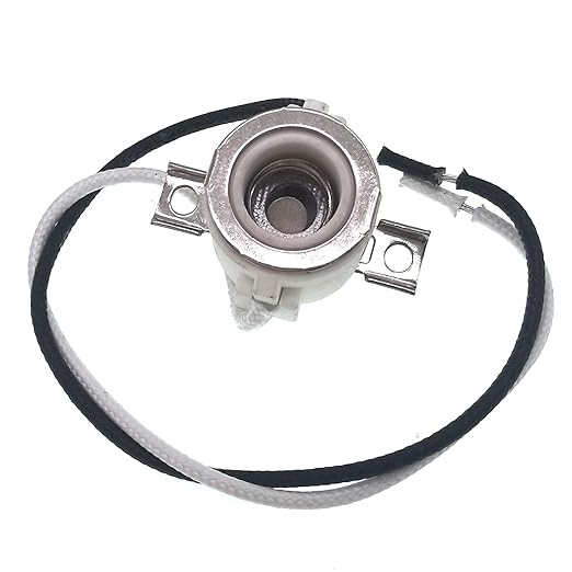 E11 Mini Candelabra Ceramic Screw Lamp Holder Base Socket,2-Pack Can Halogen Socket,E11 Lampholder with 8inch Leads 1000W,250V (with Two Hole Mount,Side Wired)