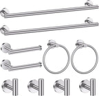 10 Pieces Brushed Nickel Bathroom Hardware Set, SUS304 Stainless Steel Towel Holder Set Includes 23.6 Inch Towel Bar, Toilet Paper Holder, Towel Ring and Towel Hook Wall Mount Bathroom Accessories Set