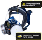 Parcil Distribution Full Face Respirator Mask with Filters – Durable Full Face Respirator Gas Mask, Bayonet Filter Compatible