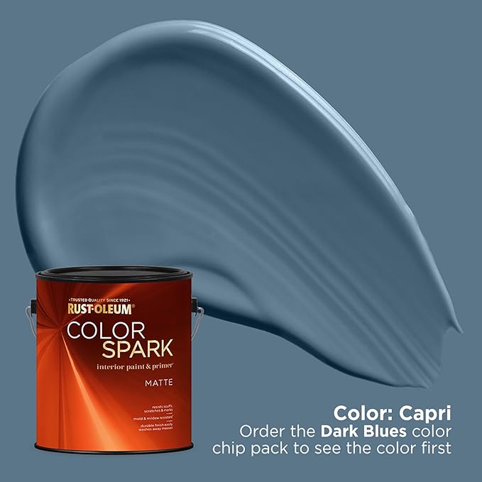 Rust-Oleum Color Spark Interior Paint and Primer in One, Matte, Capri, 1 Gallon