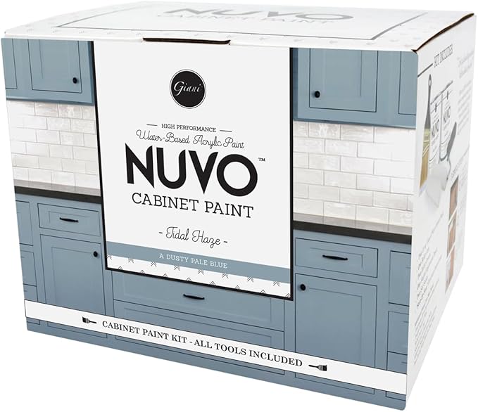 Nuvo Tidal Haze Cabinet Makeover Kit - Easy DIY 7-Piece Set, Dusty Pale Blue, Long-Lasting Finish