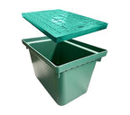 24x16x16 Underground Splice Box Rectangular Electrical Junction Boxes Polyethylene Distribution Pull Chamber W/FRP Inspection Cover Access Enclosure Pit Drillable Tapered Wiring Box for Cable