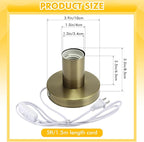 Tuanse 2 Pcs Polished Metal Desktop Lamp Base E26 E27 Screw Light Bulb Holder Sockets Night Light Base Lamp Replacement for Holding Bulb 6 Feet Cord on Off Switch Plug(Bronze,Aluminum)