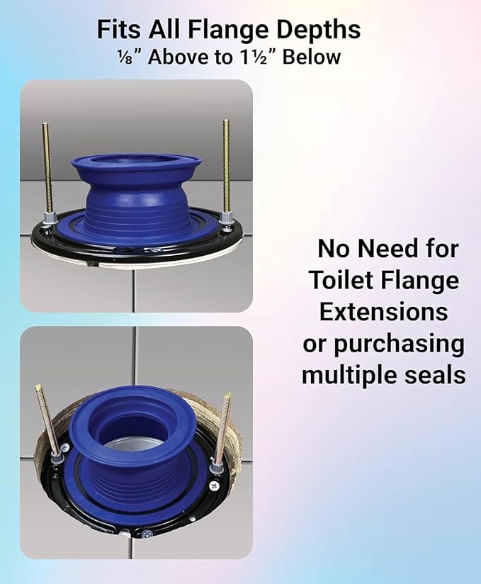 One N Done Toilet Flange Repair Kit - Toilet Kit For Low or Broken Toilet Flange. Toilet Wax Ring Replacement Kit W/Toilet Flange Extender Kit. No Wax Ring For Toilet Bowl Or Toilet Seal Required 3X