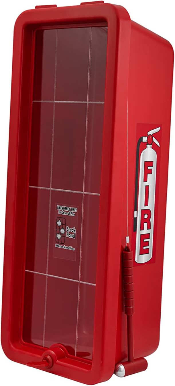 PRO&Family Fire Extinguisher Cabinet Fire Extinguisher Box Outdoor Fire Cabinet Mounted Fire Extinguisher Cabinet Fire Extinguisher Cover (2, Red with Hammer Attachment, 20 lb)