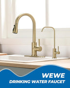 WEWE Drinking Water Faucet, Lead-Free Kitchen Water Filter Faucet for Reverse Osmosis or Water Filtration System, RO Faucet, Gold