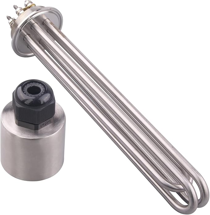DERNORD 2 Inch Tri-Clamp 240V Water Heating Element Immersion U Type Electrical Brewing Boiler Heater (240V 6000W)