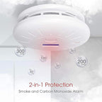6 Pack 10 Year Battery Operated Smoke Detector and Carbon Monoxide Detectors, Travel Portable Photoelectric Fire Co Alarm for Home, Kitchen