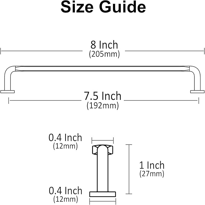 Alzassbg 10 Pack Oil Rubbed Bronze Cabinet Handles, 7-1/2 Inch(192mm) Hole Centers Arch Modern Cabinet Pulls Kitchen Cabinets Hardware for Cabinets and Drawers AL3503ORB